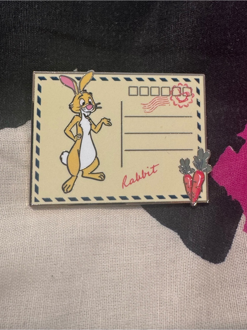 Winnie the Pooh Rabbit Postcard Enamel Pin
